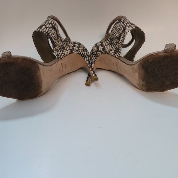 Cole Haan Snakeskin Look Leather Braided Strap Sandals Size 5 1/2B - Picture 2 of 3